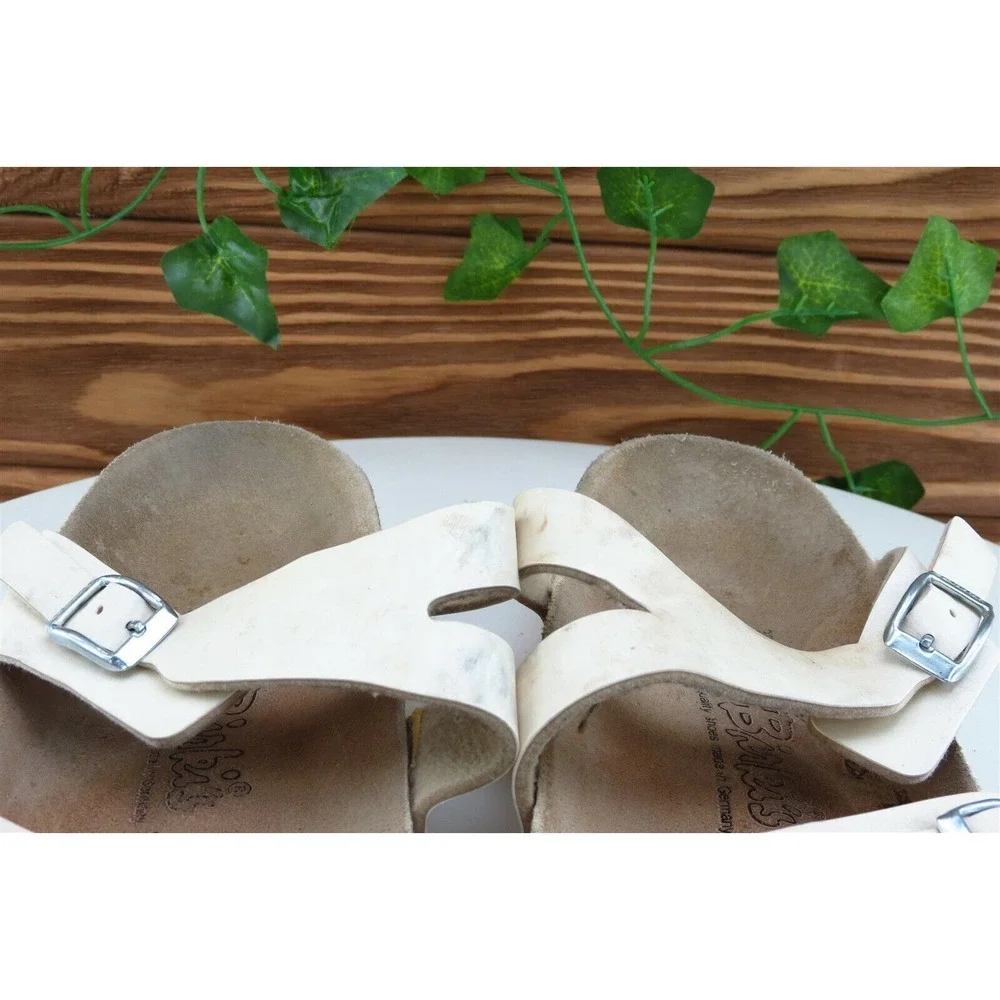 Birki's Sz 7 N Off White Slide Birko-flor‎ Women Sandals